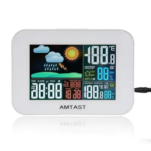 110V 60Hz Wireless Weather Forecast Station Temperature Humidity Meter with Durable Weather-Resistant Remote Sensor