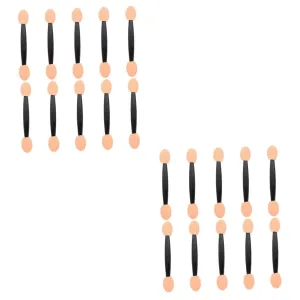 2sets Double-end Eyeshadow Brush Set Disposable Makeup Applicators Latex Sponge Eyeshadow Makeup Tool Perfect for Travel 100pcs*2