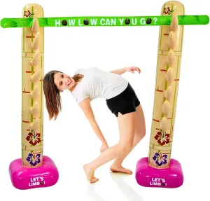 4E's Novelty Summer Inflatable Limbo Game Party Game for Kids Boys Girls Adults Tropical Inflatable Decoration for Indoor Outdoor Bithday Beach Pool Tropical Luau Backyard Game