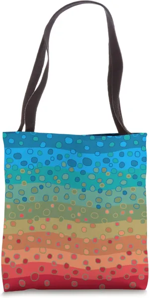 Abstract Brook Trout Stream Inspired Fish Pattern Color Art Tote Bag