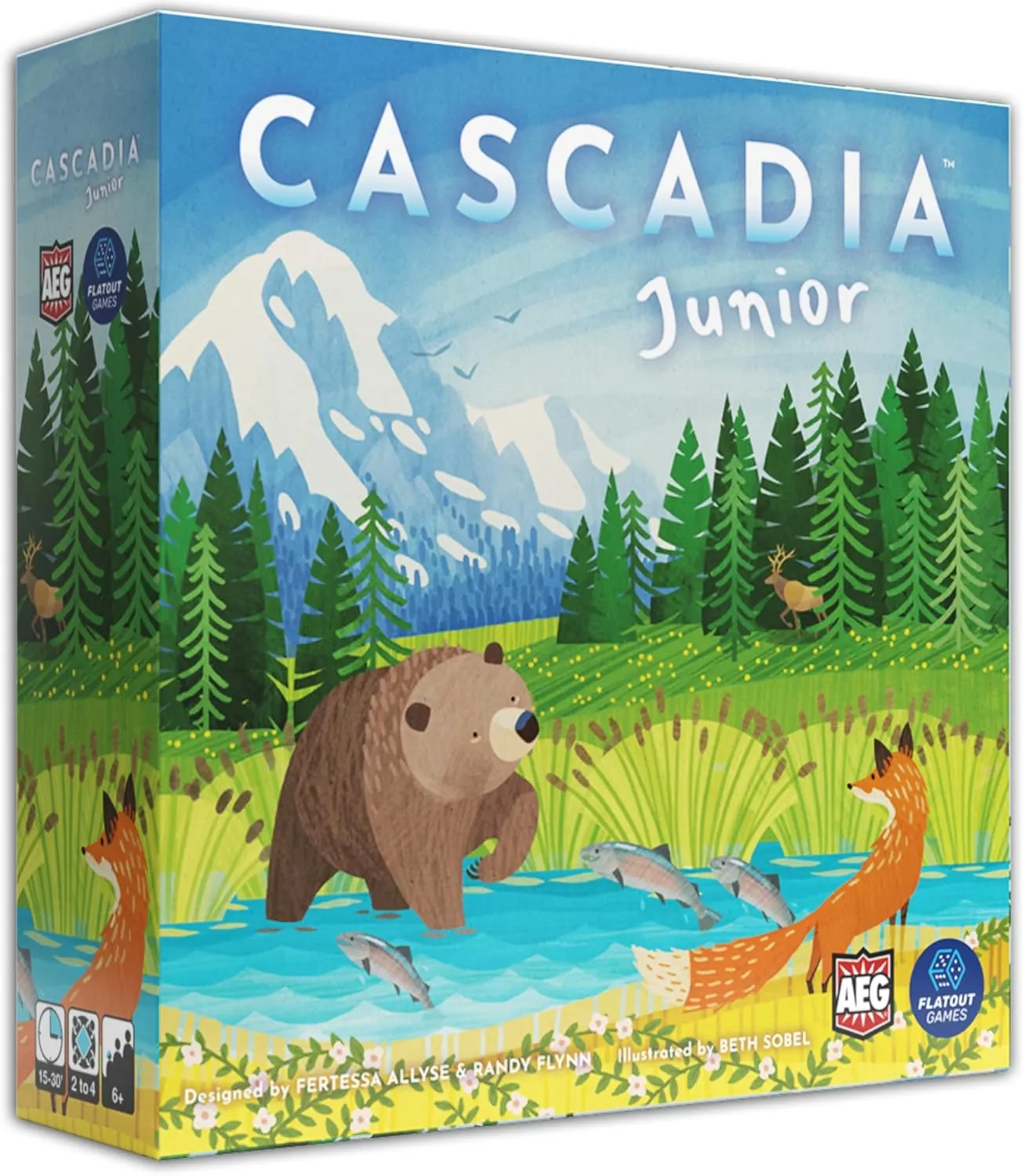 AEG & Flatout Games | Cascadia Junior - Based on The Award-Winning Board Game, Cascadia | 2-4 Players | Ages 6  | Easy to Learn | Quick to Play |