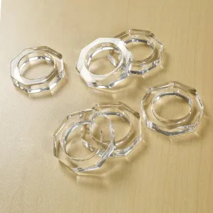ALPHA Living HOME Acrylic Napkin Rings Set of 12 – Elegant Decorative Serviette Holders for Dining, Weddings & Events