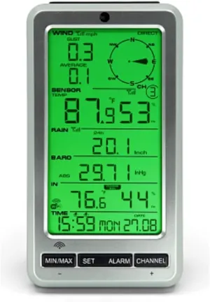 Ambient Weather WS-12 Wireless Weather Station w/Ambient Color Changing Display
