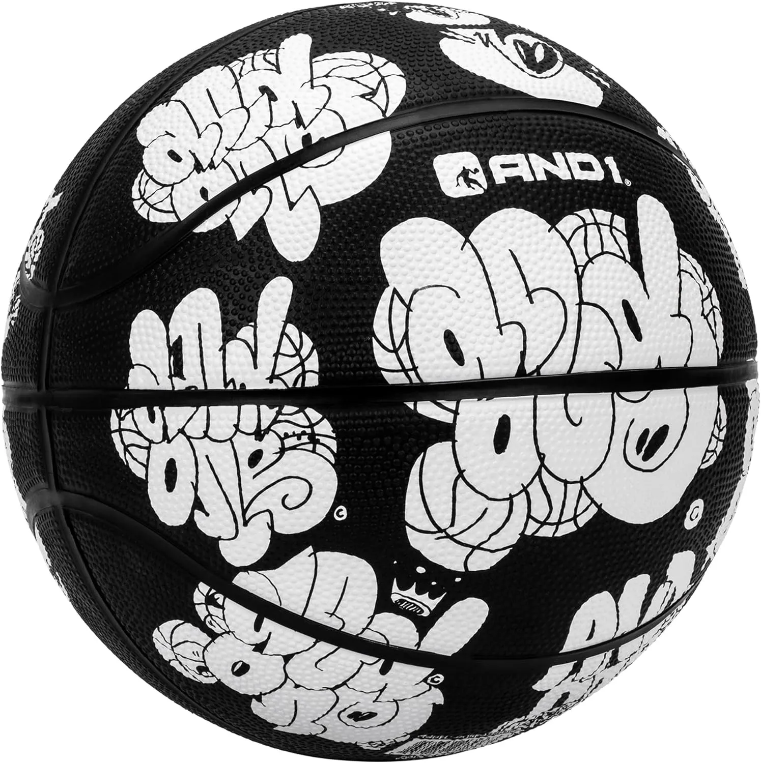 AND1 Rubber Basketball - Streetball for Indoor and Outdoor Use, Deep Channel Construction and Durability