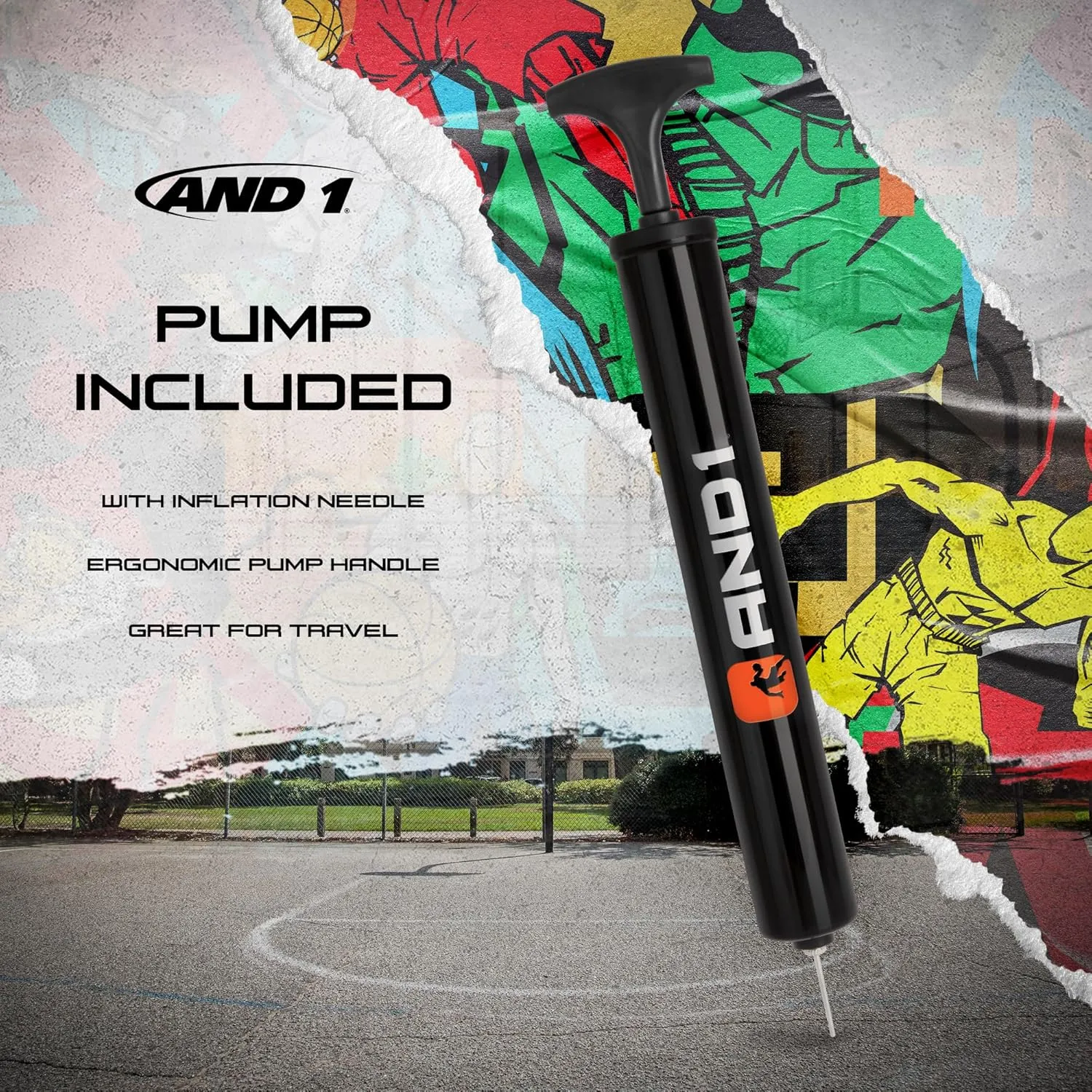 AND1 Rubber Basketball - Streetball for Indoor and Outdoor Use, Deep Channel Construction and Durability