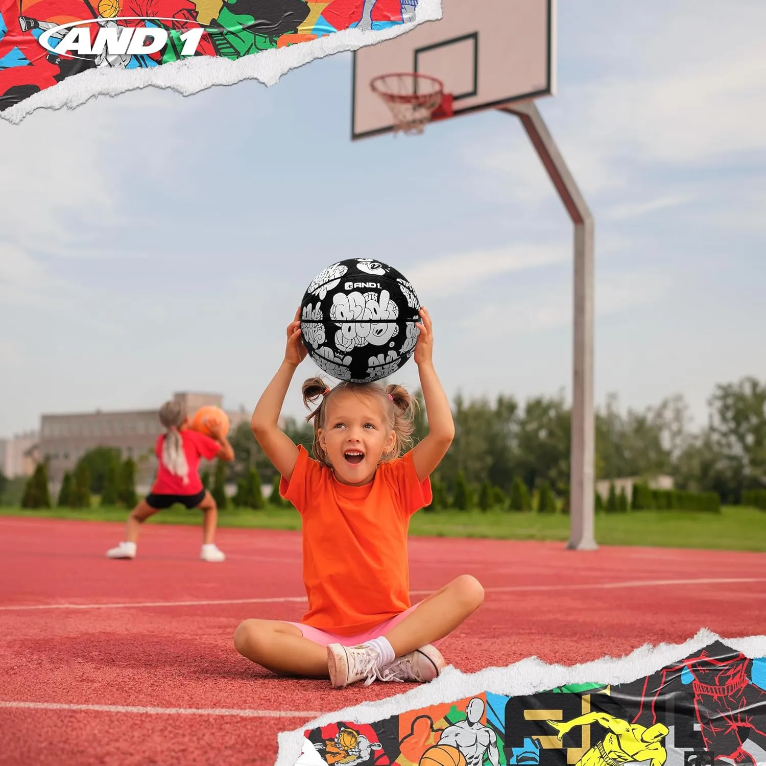 AND1 Rubber Basketball - Streetball for Indoor and Outdoor Use, Deep Channel Construction and Durability