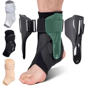 Ankle Brace Support for Sprained Ankle X-shaped Cross-fixing Compression Sleeve Lace Up for Women and Men Relief with Tendon Sprain Injury Recovery Basketball Volleyball(Black,Large)