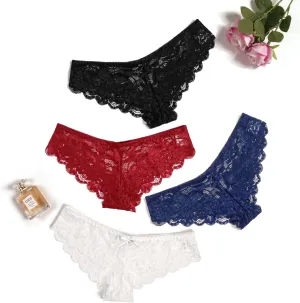 Avidlove Women Floral Lace Panties Sexy Hipster Underwear V-Shape Waistband Tangas