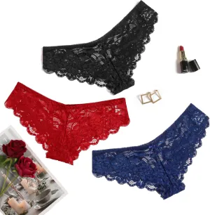 Avidlove Women Floral Lace Panties Sexy Hipster Underwear V-Shape Waistband Tangas