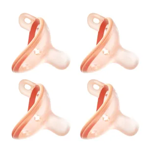 Baby Pacifiers 0-6 Month, Nipple Shape Soft Silicone Newborn Pacifiers 0-3 Months with Large Air Holes, BPA-Free, 4pcs