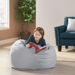 Bean Bag Cozy Round Design, Soft Foam Filling, Modern Home Accessory, Light Grey