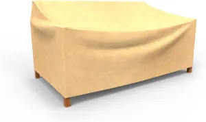 Budge All Seasons Patio Sofa Cover Lightweight, UV-Resistant, Medium, Tan