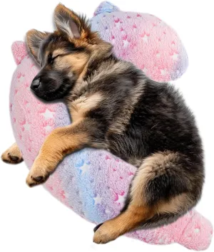 Calming Dog Pillow, Glow in The Dark, Soft Question Mark Shape for Dogs, Kids, Adults - Washable, Cozy Body Pillow Bed Gift (L Pink)