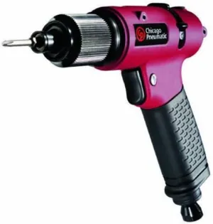 Chicago Pneumatic CP2612 - Hex Air Screwdriver Tool, 1/4 Inch, Reversible, Pistol Handel, Cushion Non-Shut-Off-clutch, Max Torque 4.4 ft. lbf / 6 Nm, 1700 RPM, Home Improvement, Construction, Auto