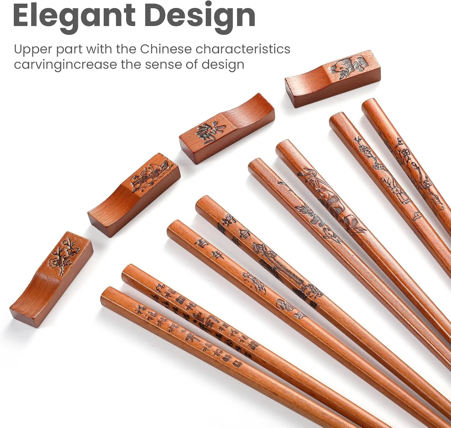 Chopstick Reusable Chinese Chopsticks with Holder and Carrying Bag Chinese Traditional Stylish Gift Set (2 Pairs) (4 Pairs)