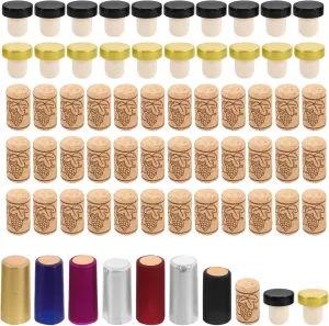 Ciieeo Bottle Capsules Stopper Set Wine Bottle Cork Replacement Reusable Wine Stoppers for Home Use
