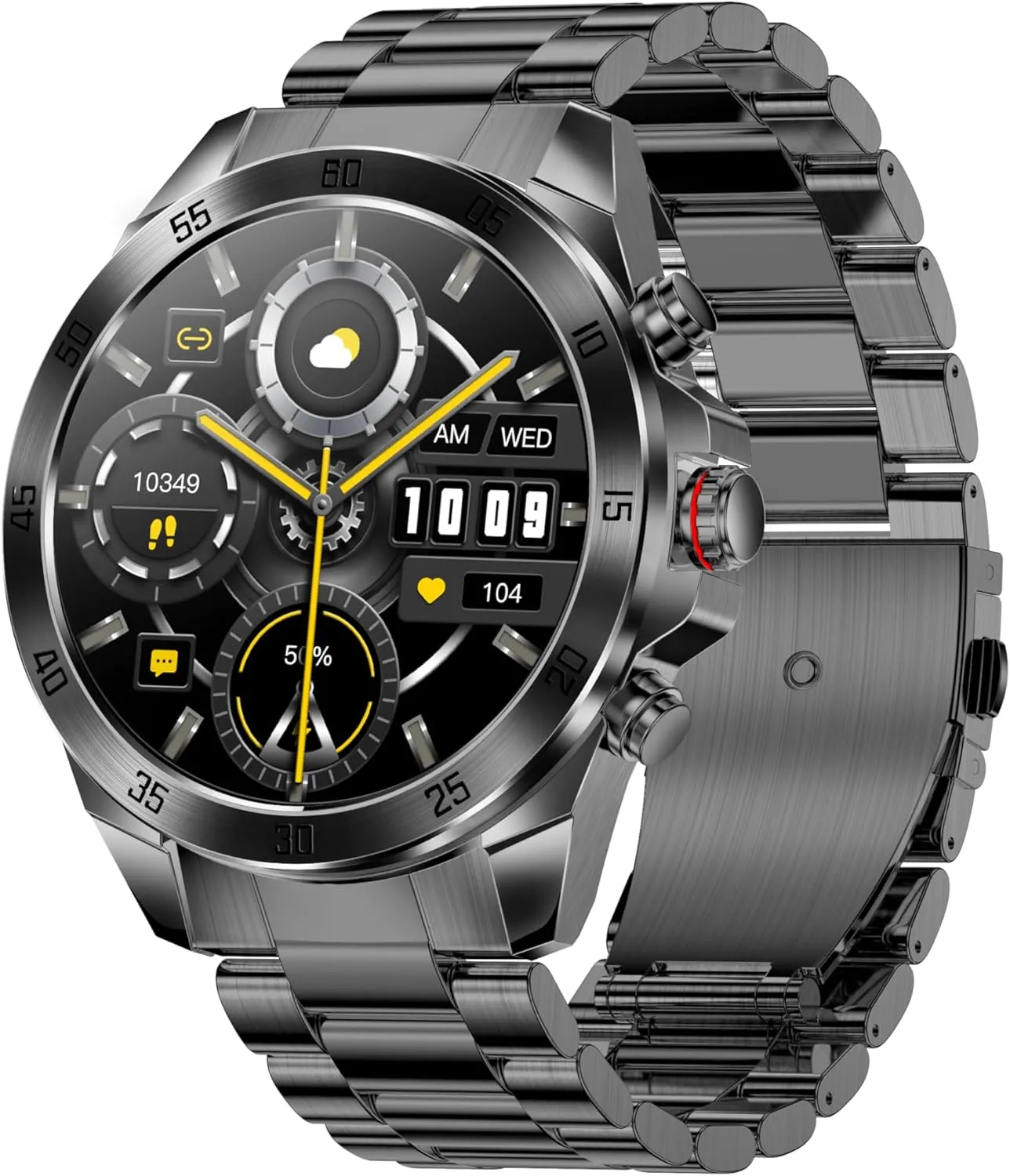 Commander Smartwatch for iPhone & Android, Rugged Smart Watch (Answer/Make Call), Wellness Tracker with 1.43" AMOLED Screen, 10-14 Days Battery, 5 ATM (2xScreen Protector Included)