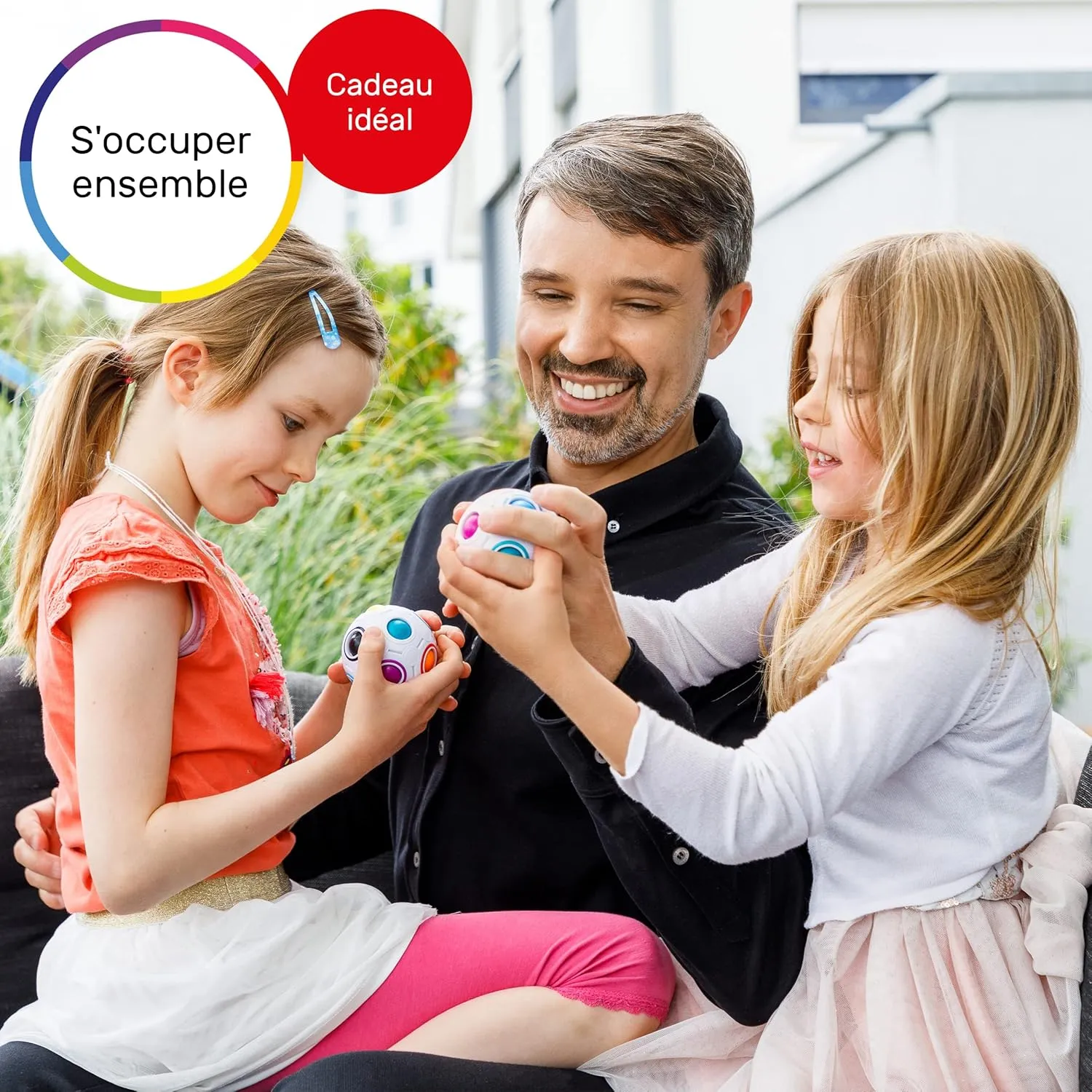 CUBIDI® Original Rainbow Puzzle Ball I Brain Teasers for Kids Ages 6-10 I for Boys and Girls 6  Years I Travel Toy for Children | Fidget Ball Magic Ball