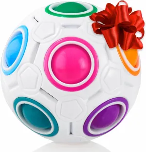 CUBIDI® Original Rainbow Puzzle Ball I Brain Teasers for Kids Ages 6-10 I for Boys and Girls 6  Years I Travel Toy for Children | Fidget Ball Magic Ball