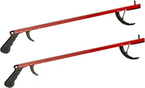 Cubii Health Reacher, Red, 26 Inch, Reacher Tool, Lightweight Trash Picker Grabber & Garden Nabber, Handy Aluminum Picker Up Tool & Reaching Claw, Portable Reaching Assist & Dressing Tool, 2/PK