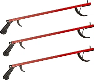 Cubii Health Reacher, Red, 26 Inch, Reacher Tool, Lightweight Trash Picker Grabber & Garden Nabber, Handy Aluminum Picker Up Tool & Reaching Claw, Portable Reaching Assist & Dressing Tool, 3/PK