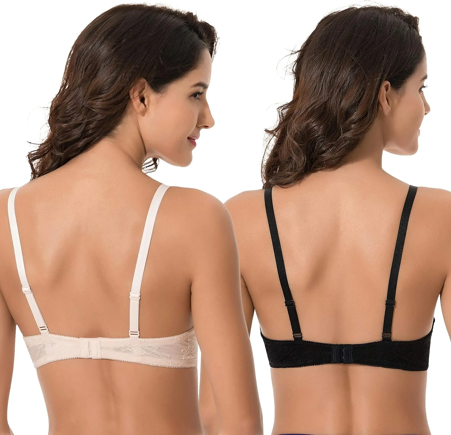 Curve Muse Womens Plus Size Perfect Shape Add 1 Cup Push Up Underwire Tshirt Bra
