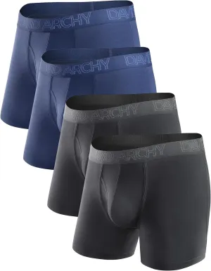 DAVID ARCHY Mens Underwear Boxer Briefs Breathable Soft Moisture-Wicking with Fly Underwear for Men Multipack