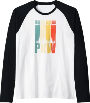 Distressed Retro Federal Way WA Pacific Northwest Shirt PNW Raglan Baseball Tee
