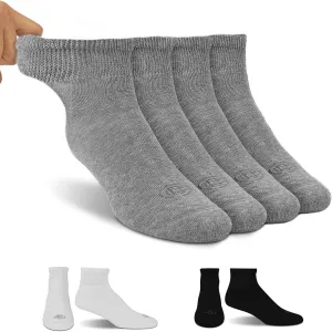 Doctor's Choice Diabetic Socks for Men, Seamless Socks with Non Binding Top, 4 Pairs, Large 9-12 & X-Large 13-15