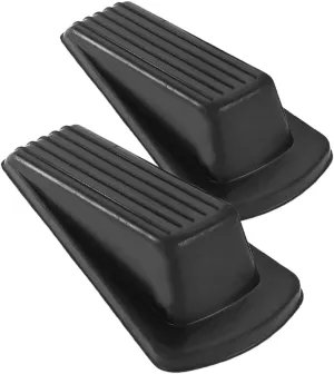 Door Stopper 2 Pcs Heavy Duty Rubber Wedge Shape Stops for Hard Carpet Floors