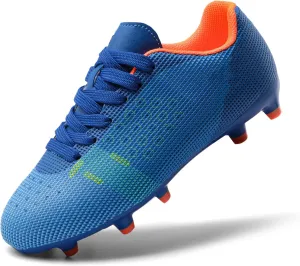 DREAM PAIRS Boys Girls Soccer Cleats Youth Firm Groud Athletic Outdoor Trainning Football Shoes for Little/Big Kid