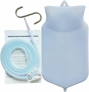 Enema Bag Set for Colon Cleansing, Reusable Coffee Enema Set with 150 cm Silicone Hose and 4 Reusable Nozzle Tips