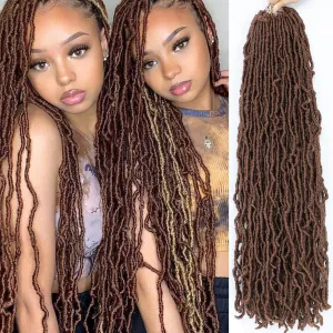 Faux Locs Crochet Hair Brown Soft Locs 30 Inch 7 Packs Long Crochet Locs Crochet Hair For Women Locs Natural Synthetic Pre looped Crochet Braids (30 Inch (Pack of 7), 30#)