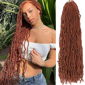 Faux Locs Crochet Hair Copper Red Soft Locs 30 Inch 7 Packs Ginger Long Crochet Locs Goddess Locs Natural Synthetic Pre looped Crochet Braids For Butterfly Locs (30 Inch (Pack of 7), 350#)