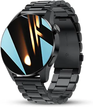 FILIEKEU Bluetooth Calls Smart Watch Men Women Heart Rate Sleep Monitor Steps IP67 Waterproof Sport Fitness Tracker 1.3''Touch Screen Fasion Black Stainless Steel Smart Watches for Android iOS