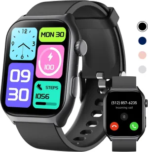 Fitness Tracker for Men Women (Make/Answer Call), 2.0" Smart Watch with 24/7 Heart Rate Blood Oxygen Sleep Monitor, Pedometer, 100  Sport Modes IP68 Waterproof Activity Tracker for Android iOS