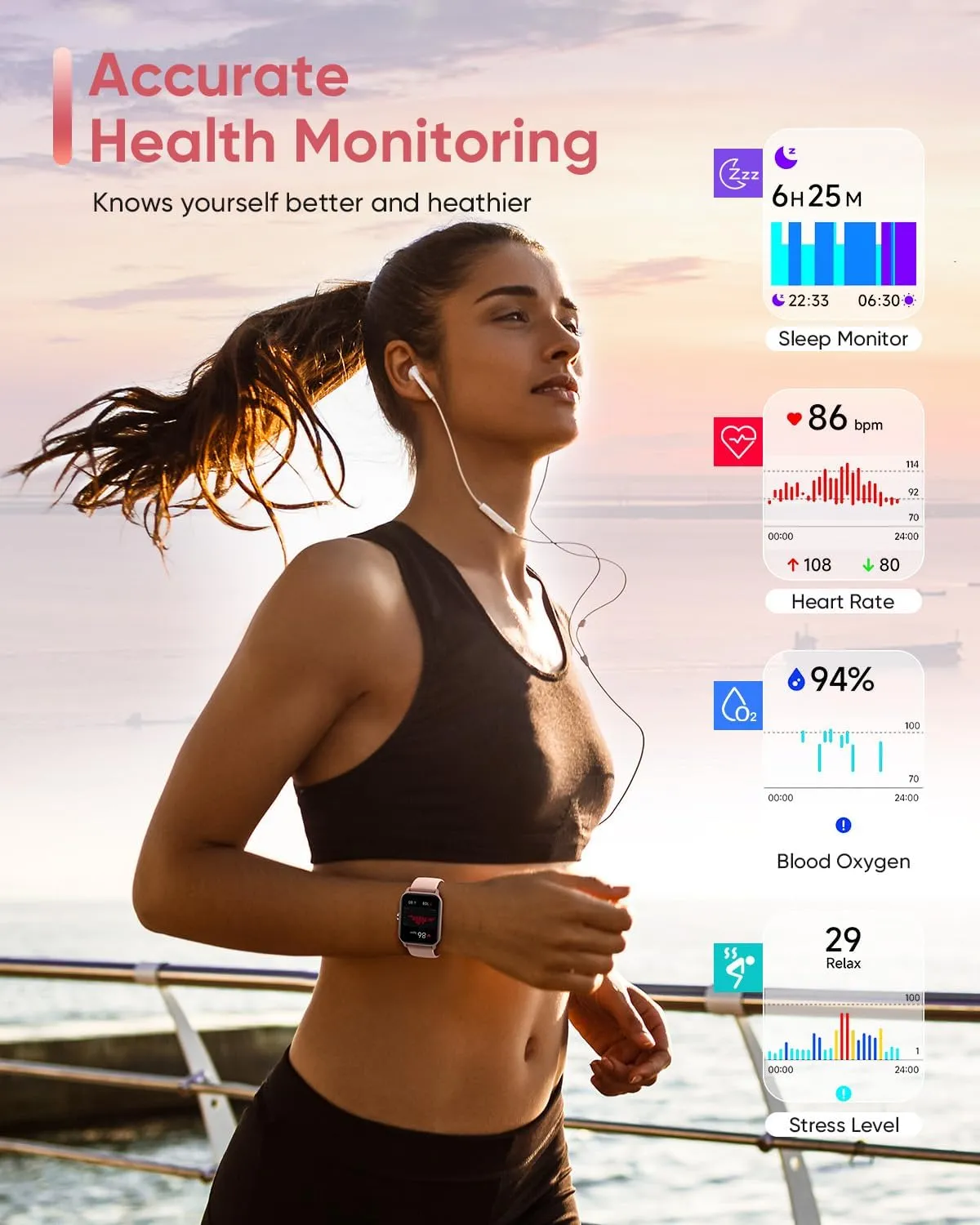 Fitpolo Smart Watches for Women Android & iPhone, Alexa Built-in [1.8" HD Screen] IP68 Waterproof Fitness Watch with Bluetooth Call (Answer/Make), Heart Rate/Sleep/SpO2 Monitor, 105  Sports Tracker
