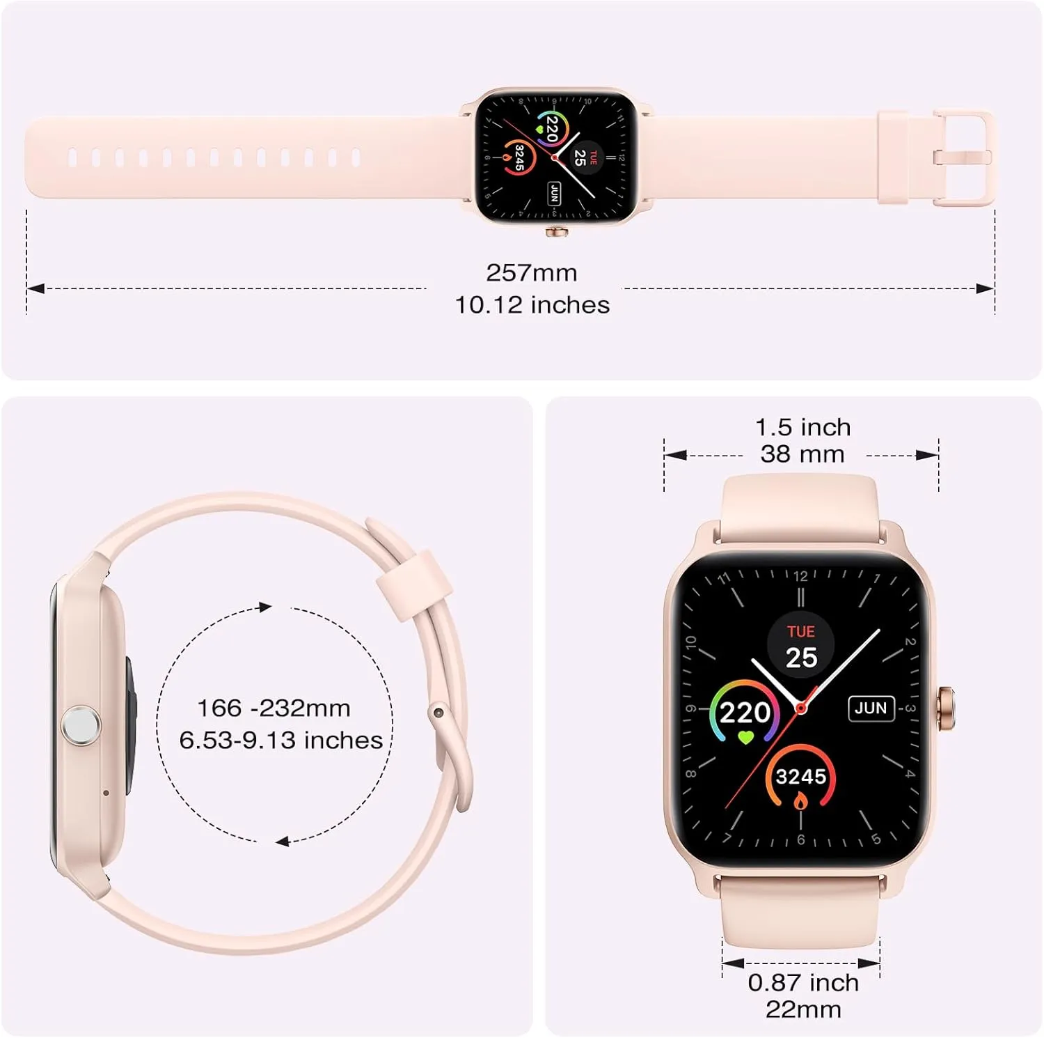 Fitpolo Smart Watches for Women Android & iPhone, Alexa Built-in [1.8" HD Screen] IP68 Waterproof Fitness Watch with Bluetooth Call (Answer/Make), Heart Rate/Sleep/SpO2 Monitor, 105  Sports Tracker