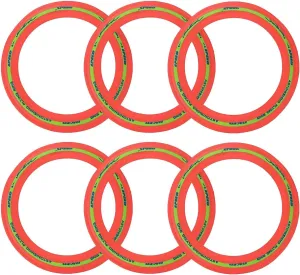 Flying Aero Discs, 6 Pack Sports Outdoor Pro Flyer Rings | Plastic Toy Ultimate Glider Toss Game for Kids and Adults (11 inches)
