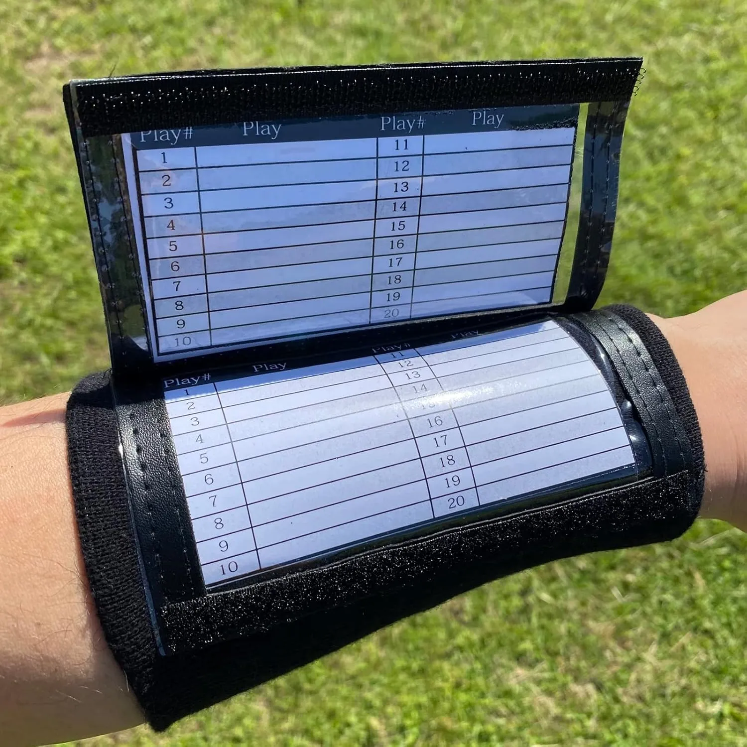Football Play Wristbands, Triple Window Youth and Adults QB Wristband Playbook, Quarterback Wrist Bands for Plays, Softball Wristbands for Signs
