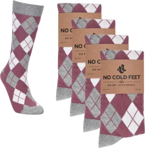 Fun Pink Colorful Novelty Socks for Men for Dress Casual Formal Groomsmen Wedding, 4 Pack