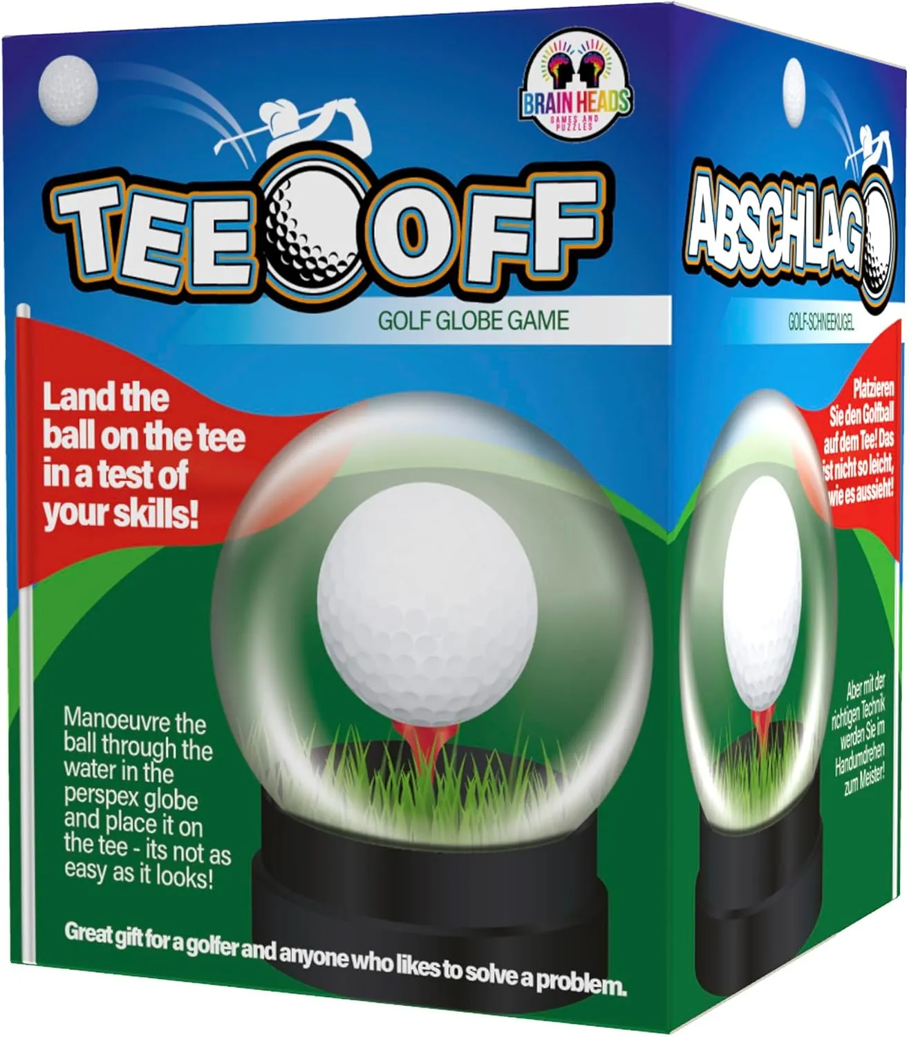 Funtime Tee Off Golf Globe Problem Solving Fun Puzzle - Put The Ball on The tee – not as Easy as it Looks!, Multi-Coloured