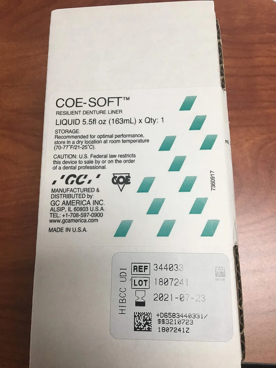 GC America GC-344033 COE-Soft Denture Reline Material, Liquid Refill, Shape