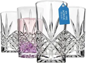 Godinger Tall Highball Glasses, Shatterproof and Reusable Acrylic - Dublin Collection, Set of 4