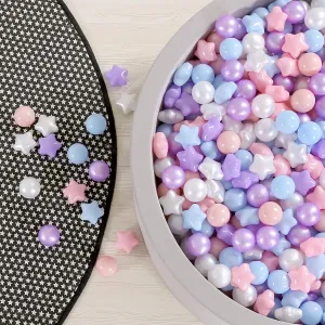 GOGOSO Ball Pit Balls for Toddlers Phthalate-Free BPA-Free Non-Toxic Crush Proof Soft Plastic Play Balls Baby Kids Shape Tent Pool Playhouse Playpen Party Decor, Pink Blue Purple White,100PCS