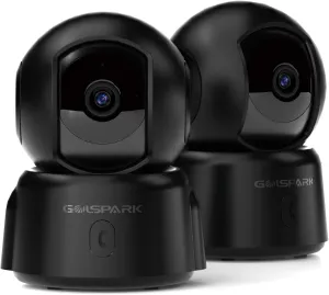 GOLSPARK Dog Pet Camera for Home Security 2K,2.4GHz WiFi Camera Baby Monitor for Room with Motion Tracking Detection Night Vision,Two-Way Audio SD/Cloud Storage