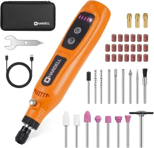 HARDELL Mini Cordless Rotary Tool 3.7V, 5-Speed Rotary Tool Kit with 43 Accessories, Type-C Charging Power Rotary Tool for Engraving, Sanding, Polishing, Drilling, Grinding, Small DIY Crafts