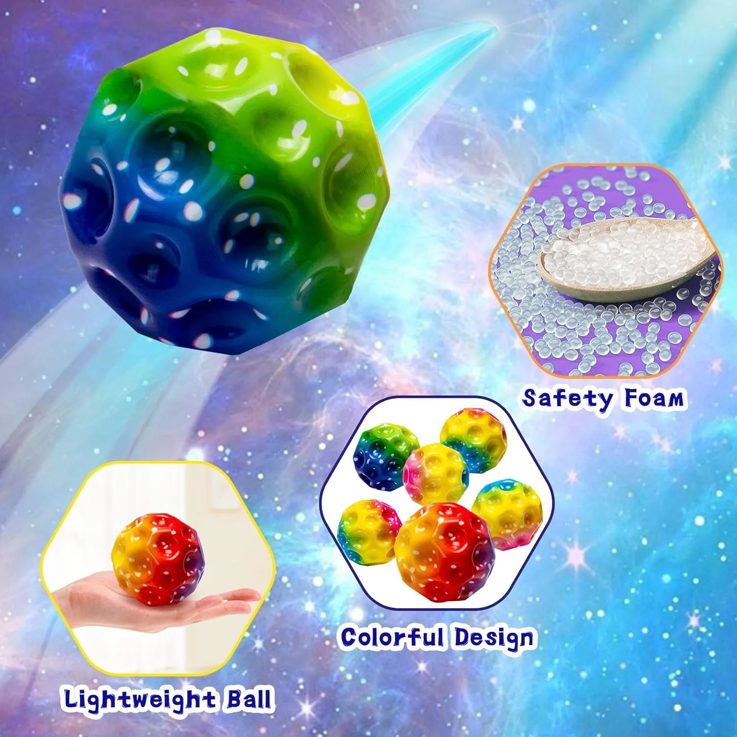 High Elasticity Ball, Super High Bouncing Foam Balls for Adults Improve Hand-Eye Coordination Sports Training