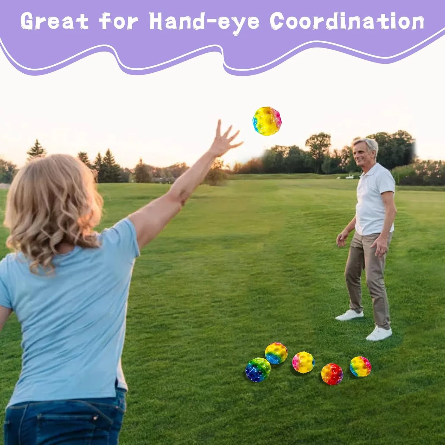 High Elasticity Ball, Super High Bouncing Foam Balls for Adults Improve Hand-Eye Coordination Sports Training