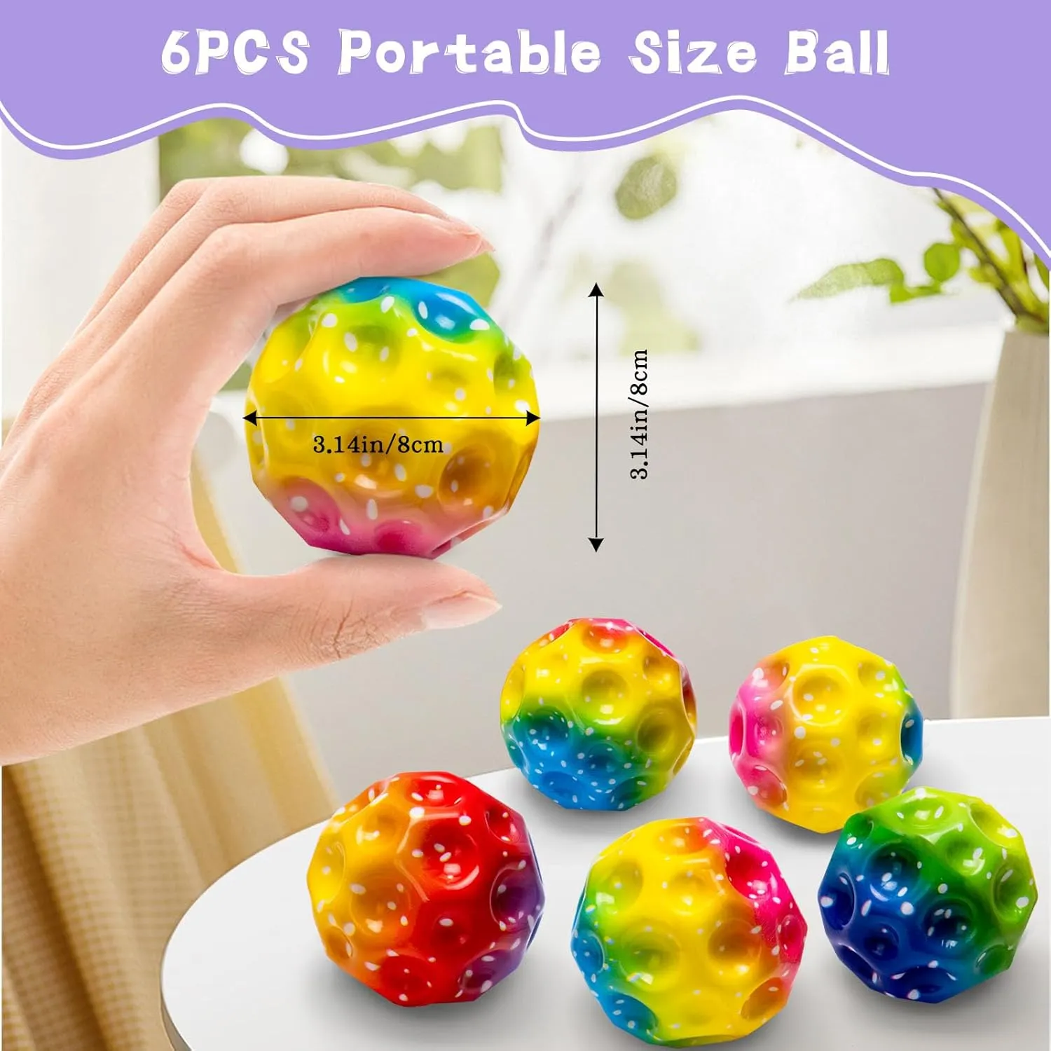 High Elasticity Ball, Super High Bouncing Foam Balls for Adults Improve Hand-Eye Coordination Sports Training